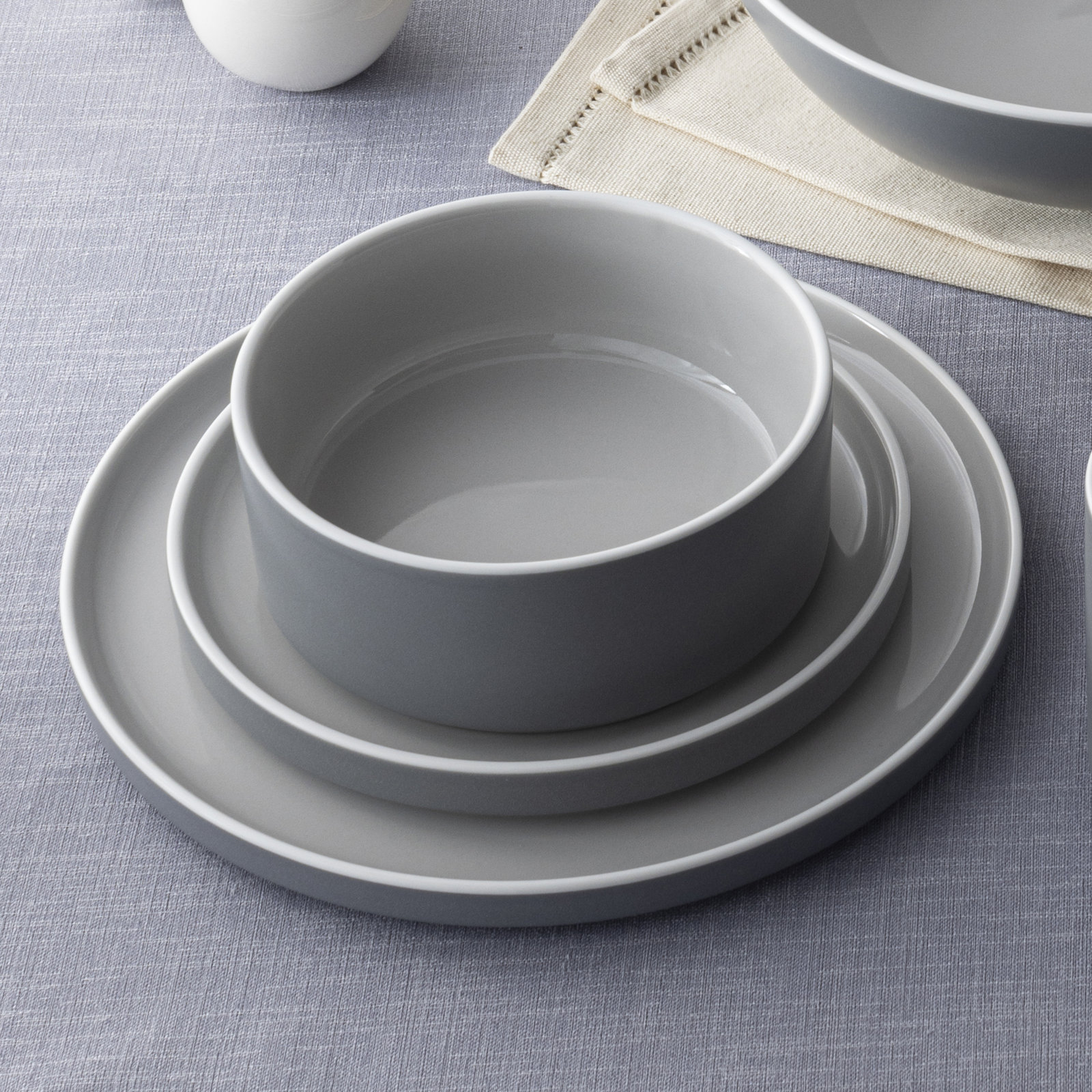 Noritake ColorTrio Stax 4-Piece Place Setting, Service for 1, Slate