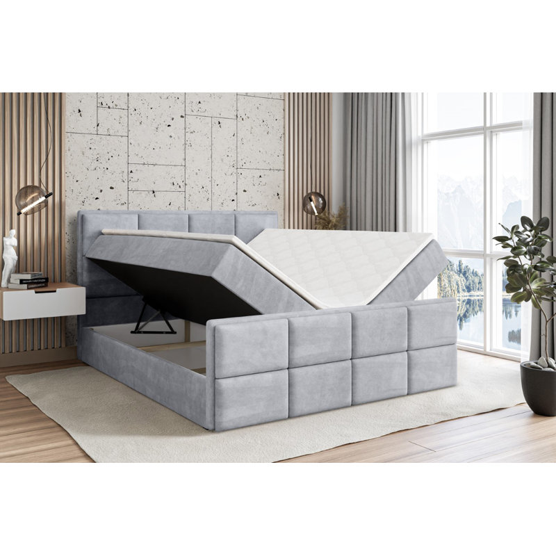 Bed, Light gray, 140 x 200cm