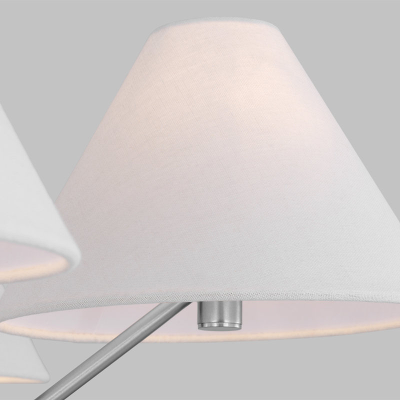 Grand lustre 6 lumières Reggie, Acier brossé