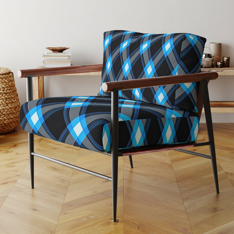 Fauteuil rembourré en mélange de polyester Toviah, Purple/Black Velvet