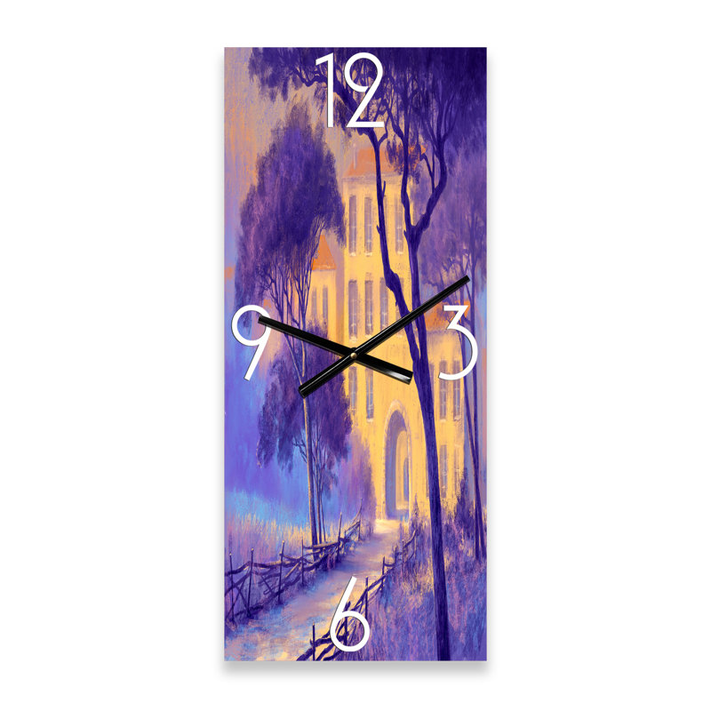 Paysage de rue sur un sentier et des arbres dans une ville - Horloge murale traditionnelle, Petit