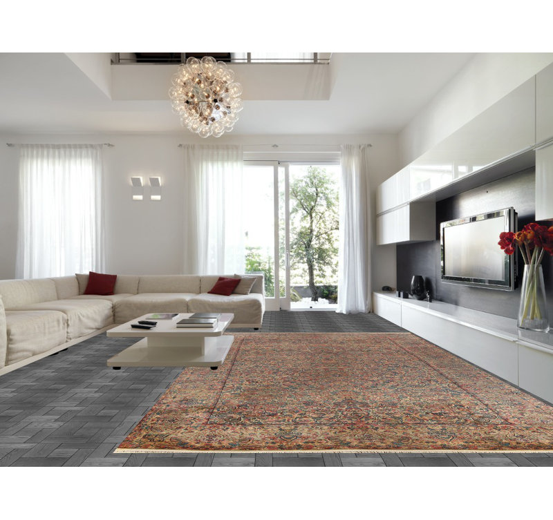 Tapis traditionnel avant teinture végétale pré-1900 11 x 18