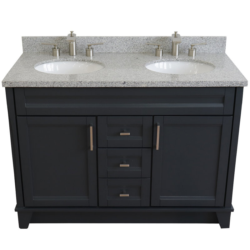 Ensemble de meuble-lavabo double 49 po Rosser, Gris
