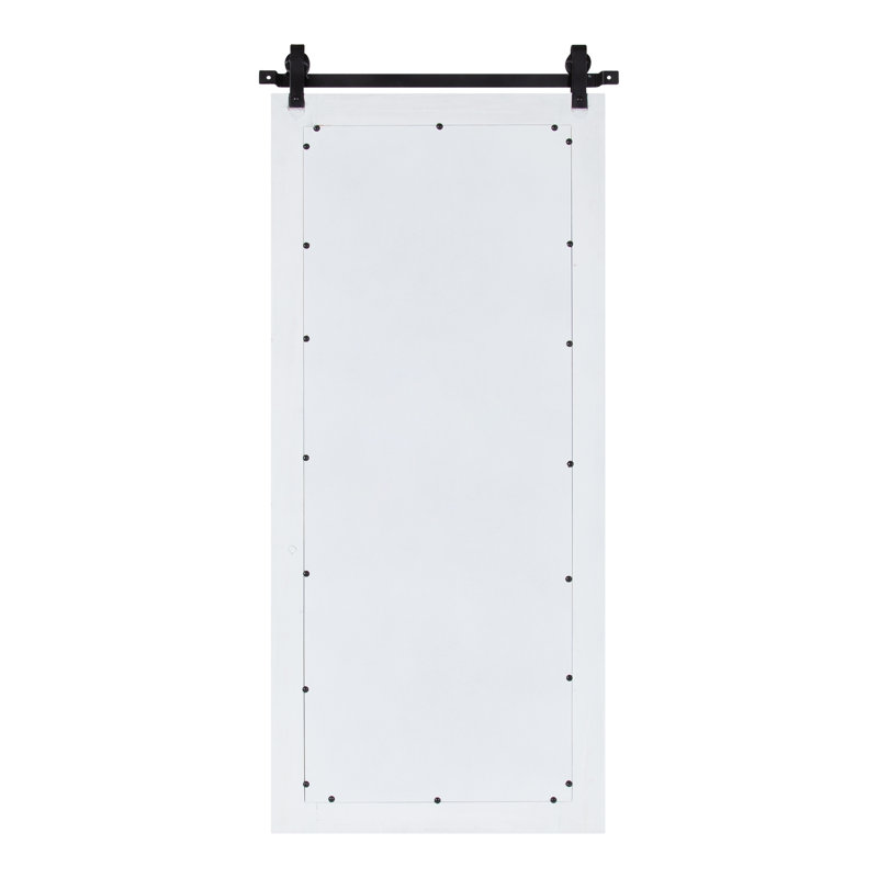 Enora Wood Rectangle Mirror, White, 43" x 18"