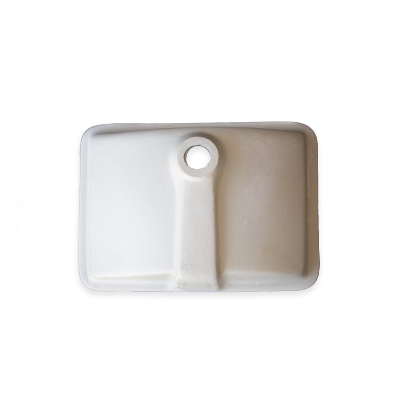 Lavabo de salle de bain rectangulaire encastré en céramique avec trop-plein Rhyth Series, Bisque