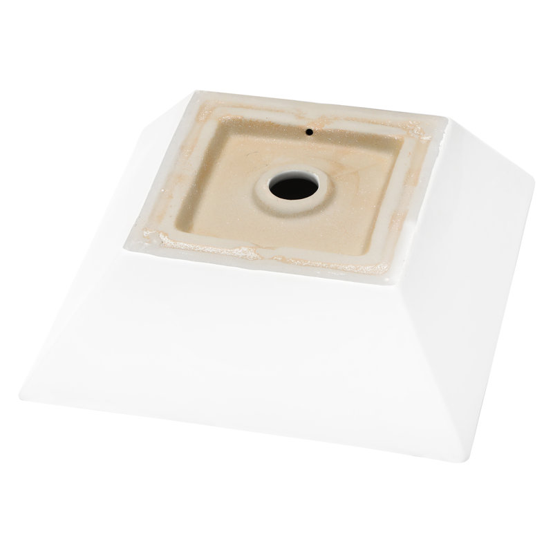 Lavabo vasque carré en céramique blanche 16X16