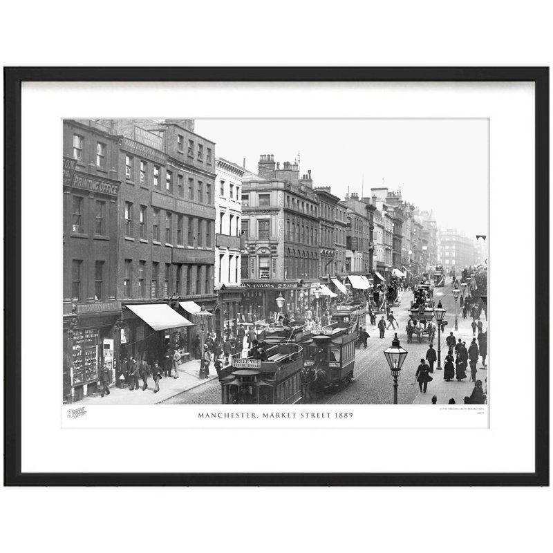 Manchester, Market Street 1889 by Francis Frith - Single Picture Frame Print, 28cm H x 36cm W x 2.3cm D