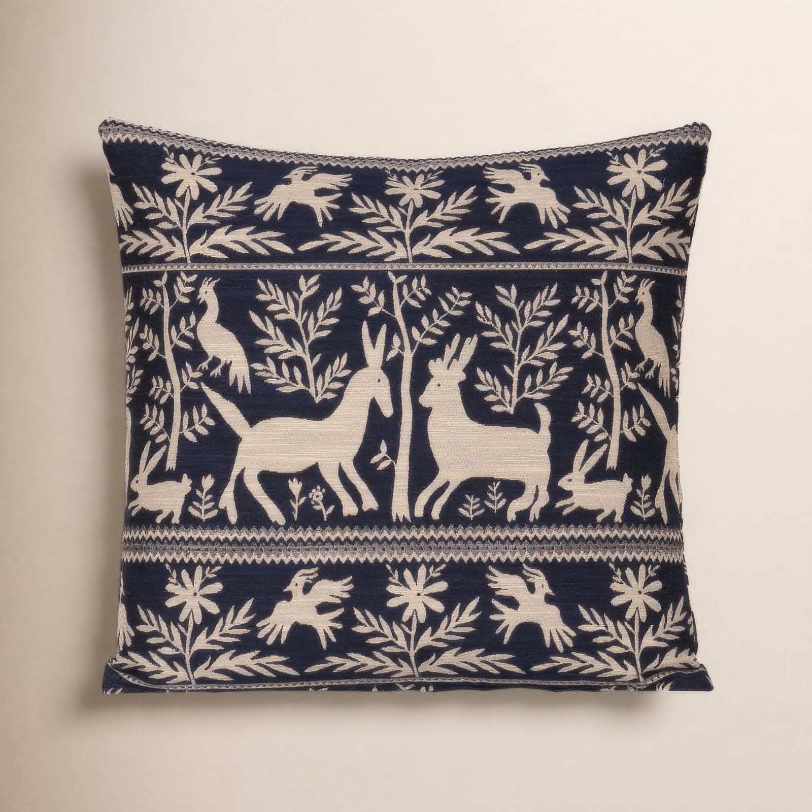 Leandra Folk Animal Throw Pillow, Polyester, Square 16"