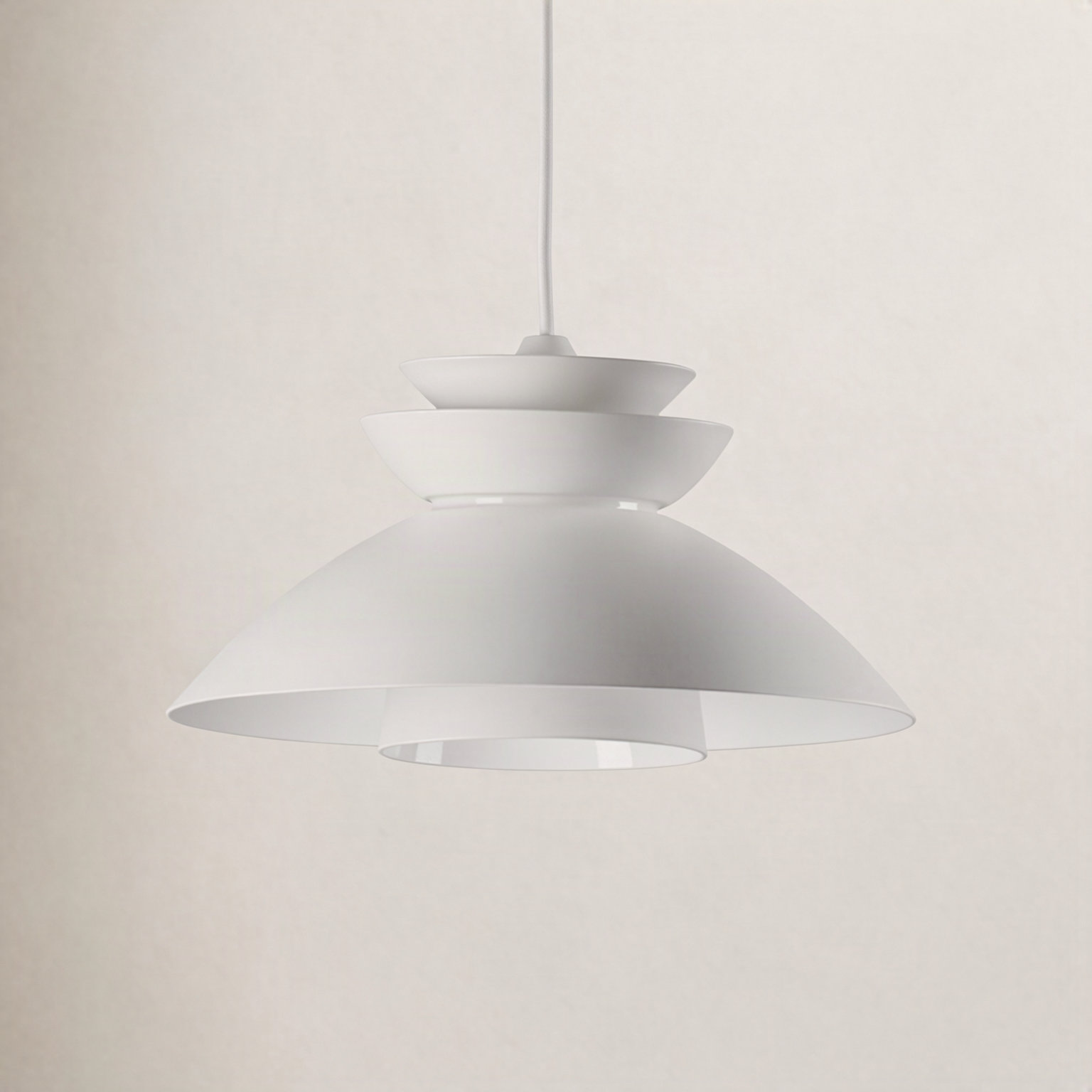 Hannes Dimmable Dome Single Light Pendant, White
