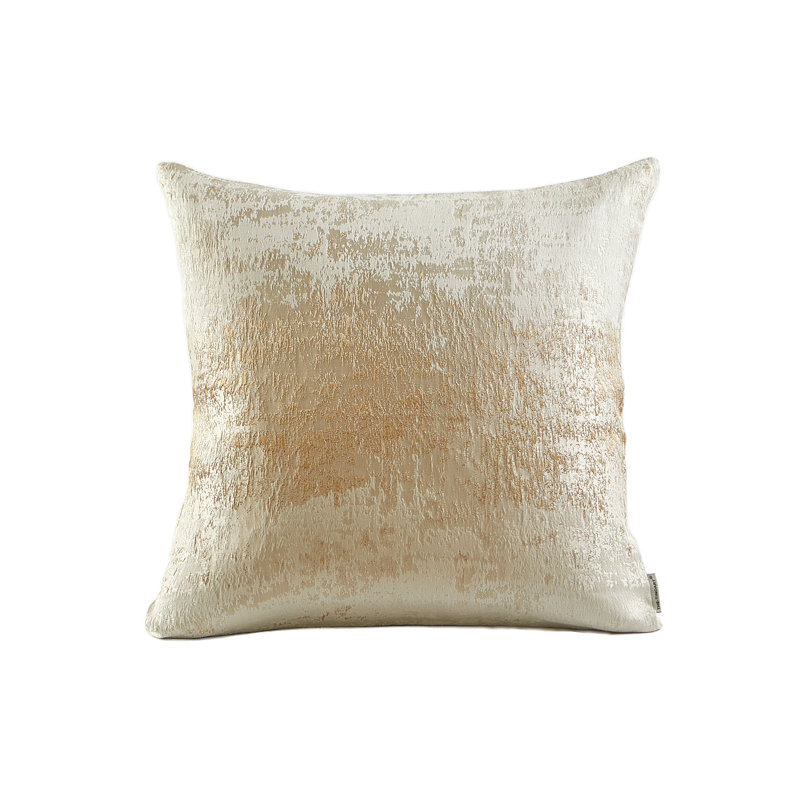  Glam Jacquard & Velvet Throw Square Accent Pillow Cover 20"x20" 1Piece, Cream/Gold