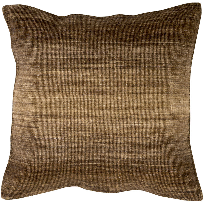 Chaz Throw Pillow, Down, Chocolate, 18" x 18"