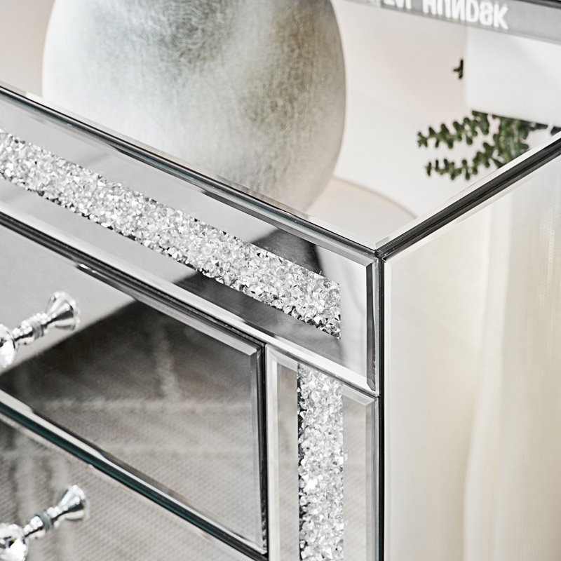 Mirror Three Drawer Cabinet, Multi Functional Storage Cabinet, Entryway Cabinet