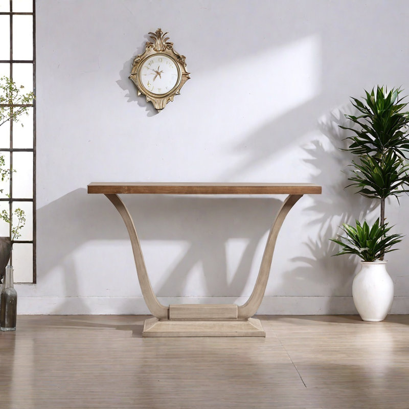 Console rétro en bois massif minimaliste, H 31,5 po x l 39,37 po x P 11,81 po