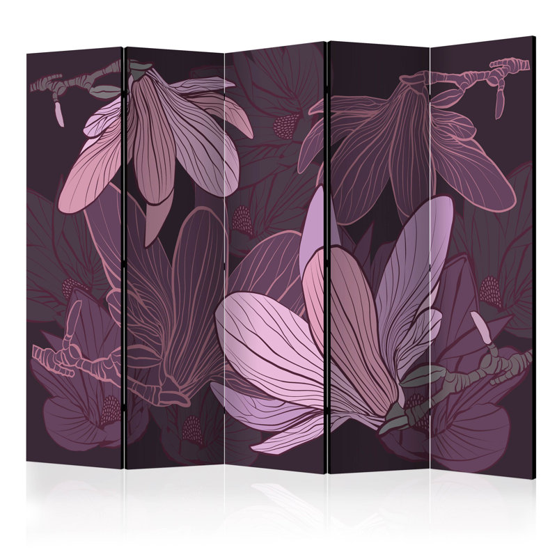 225cm W x 172cm H 5 - Panel Wood Folding Room Divider