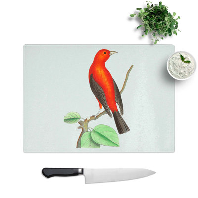 Tempered Glass Brazilian Tanager Bird Chopping Board