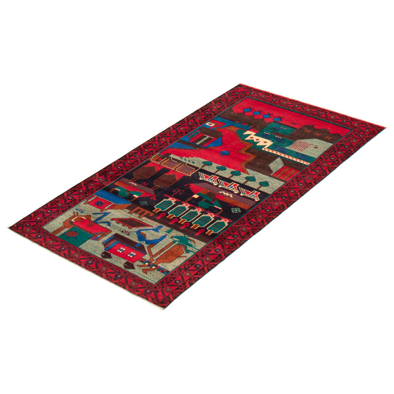 Tapis rouge foncé Kalgoorlie 3 pi 5 po x 6 pi 7 po