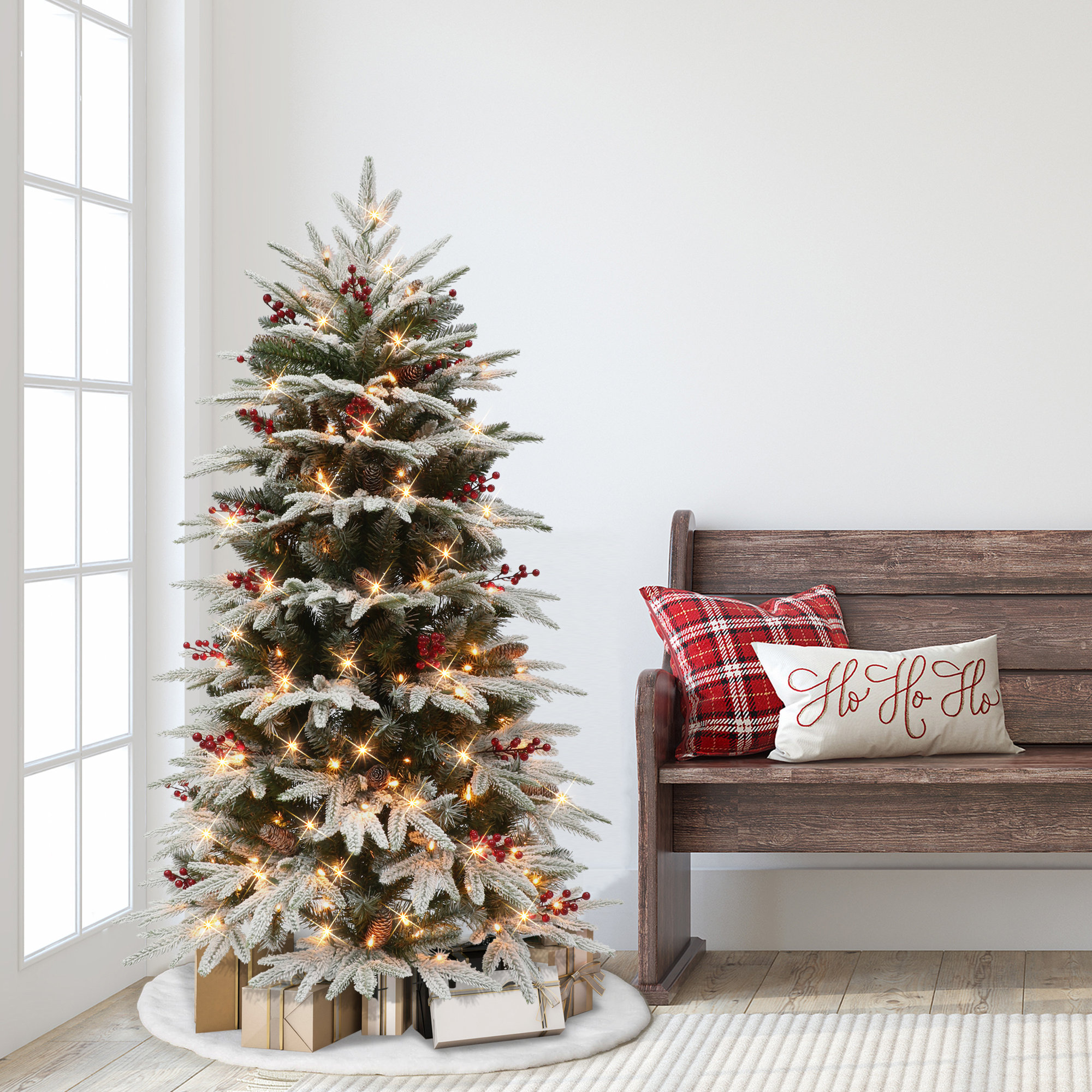 54' Lighted Artificial Fir Christmas Tree