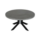 Keiffer Round Solid Wood Top Metal Base Dining Table