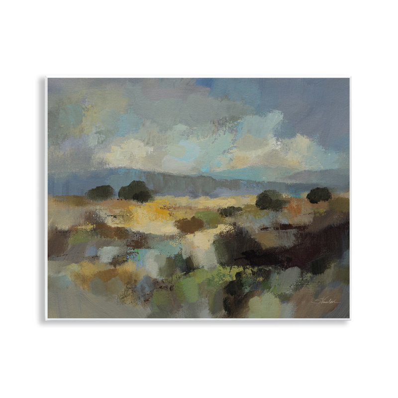 Plaque murale paysage bleu discret avec nuages, design par Silvia Vassileva