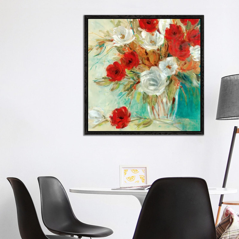 Vibrant Bouquet II by Carol Robinson - Painting on Canvas, Black Framed, 93.98 cm H x 93.98 cm W