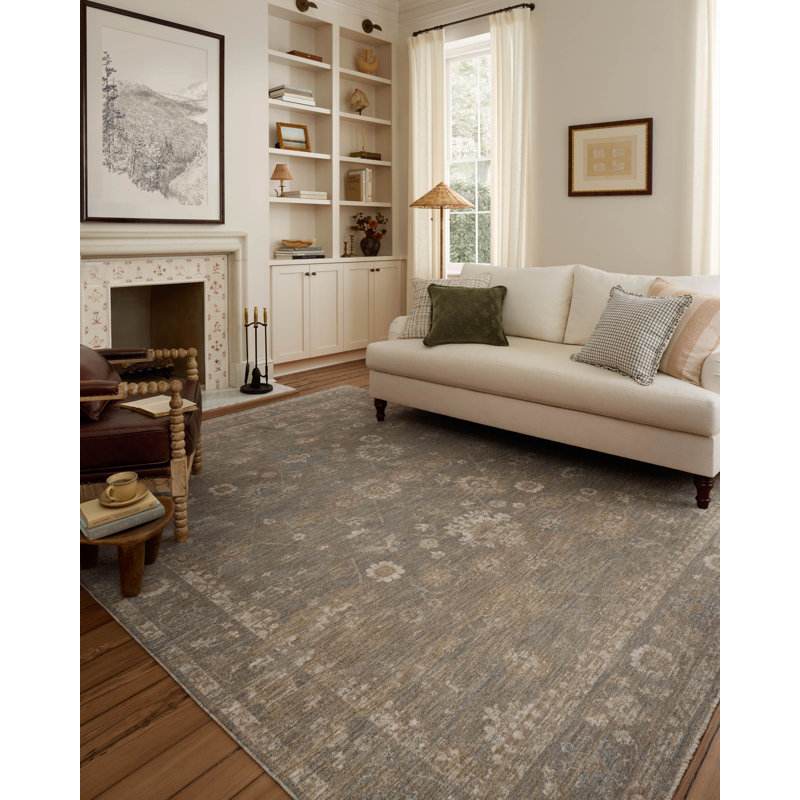 Chris Loves Julia x Loloi Louisa Lagoon / Ivory Area Rug, Rectangle 9'6" x 13'1"