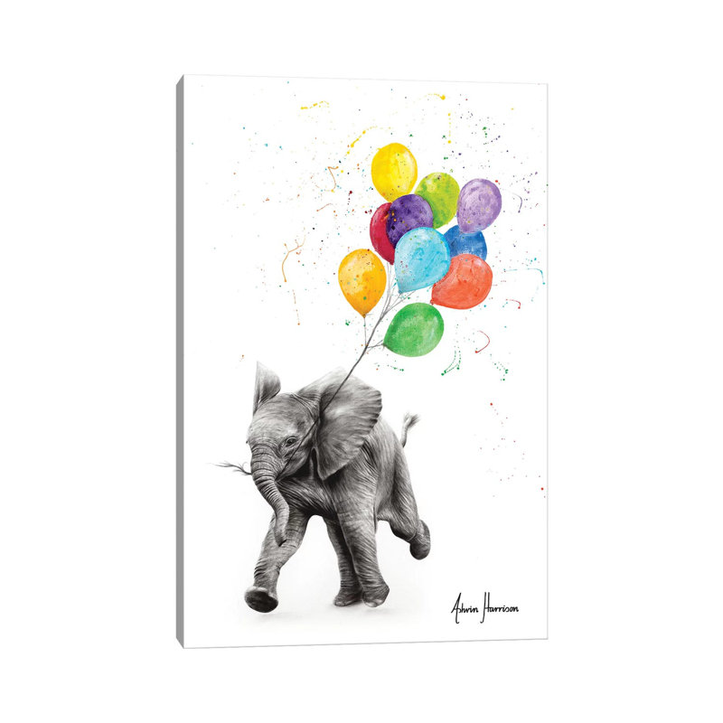 Elephant Freedom by Ashvin Harrison - Print on Canvas, 66.04 cm H x 45.72 cm W x 1.91 cm D, Wrapped Canvas