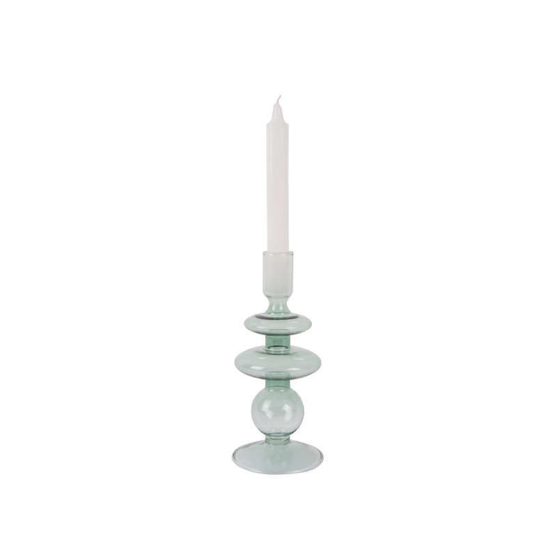 Glass Candlestick, Green