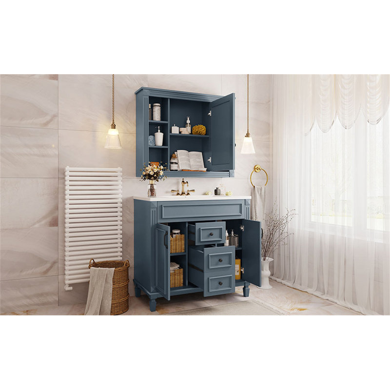 Meuble-lavabo moderne 36 po avec lavabo intégré