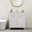 Meuble-lavabo moderne 32 po avec lavabo en céramique et tablettes réglables Vaughn