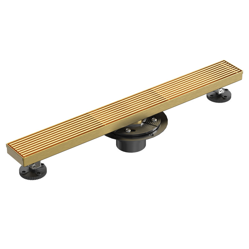 Drain de douche rectangulaire 24 "x 2,75", Brushed Gold