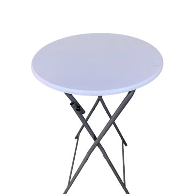 Folding Bar Table Of 2 - Simple And Stable, Detachable Legs, Space Saving, Non Slip Rubber Safe, White Steel Wood, 19.66 In Depth Easy To Install, Suitable For Multiple Occasions, 44.16 Height