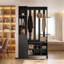 Cloison 70 po x 70,87 po avec banc et portemanteau, cloison autoportante en bois, noir