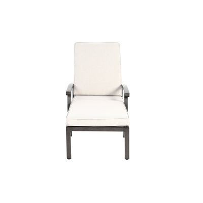 Chaise longue ajustable en fonte d'aluminium avec tissage croisé et roulettes en beige, matériau, profondeur du colis: 41,73 po, largeur: 24,41 po, hauteur: 12,99 po, poids: 40,79 lb, roues