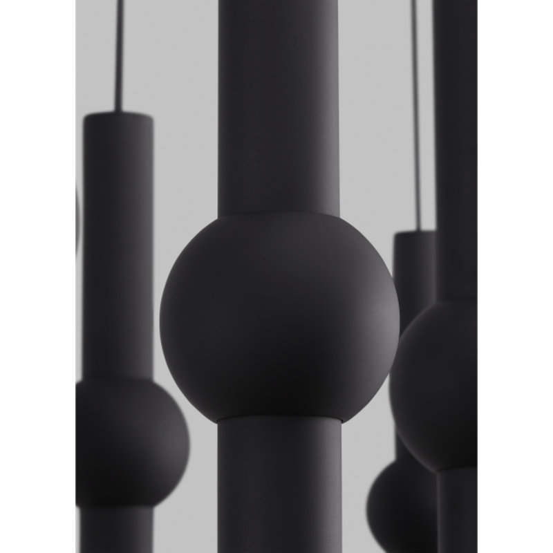 Guyed 18 - Light LED Pendant, Nightshade Black