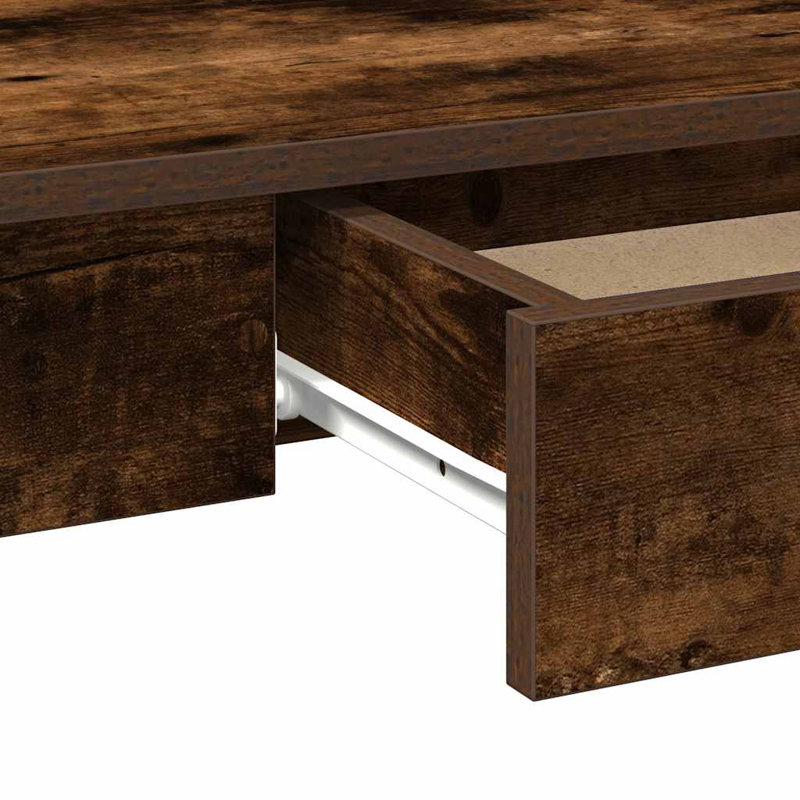Desk 100X45x75 Cm Engineered Wood, Smoked Oak