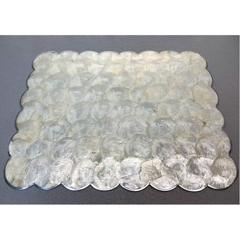 Capiz Shells No Pattern Square Placemat, White