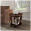 Ensemble de tables basses 3 pièces en bois d'hévéa avec tables de bout rondes au fini cerisier-129465460
