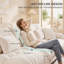 Canapé 2 places en chenille blanche moelleuse avec assises profondes et coussins moelleux pour salon-1007399083