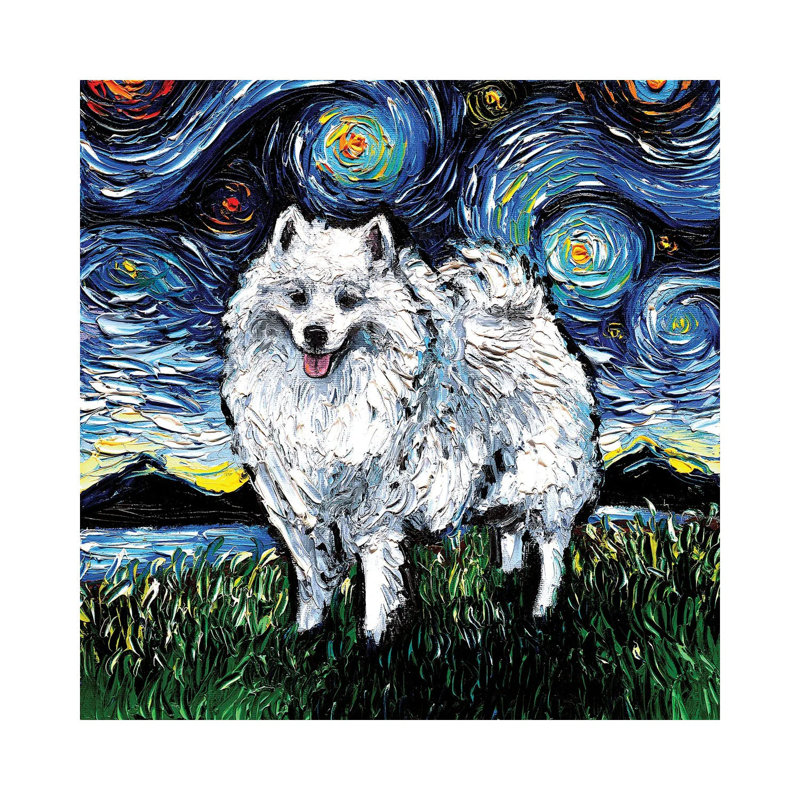 American Eskimo Night by Aja Trier - Wrapped Canvas Gallery-Wrapped Canvas Giclée, 30.48 cm H x 30.48 cm W