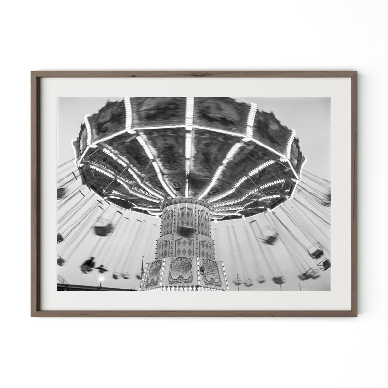 Coney Island Print by Barbara Alper, W 48" x H 36", Rustic Walnut