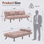 Canapé-lit futon convertible en bois massif 70 pouces pour salon, tissu chenille, 2 coussins-1755622435
