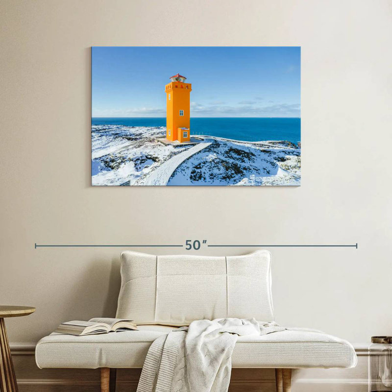 Aletra Winter At Svortuloft Lighthouse, 26" H x 39" W