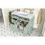 Meuble-lavabo de 36 po avec lavabo, armoire en bois massif vert avec tiroir rabattable, 3 tiroirs et 2 portes à fermeture en douceur, poignées dorées et design moderne-123842382