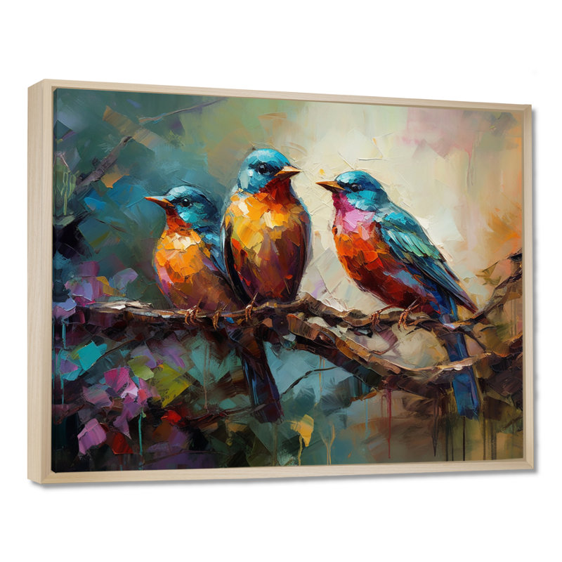 «Feathered Elegance I», reproduction d'art sur toile, H 16 po x l 32 po x P 1 po, Cadre flottant érable
