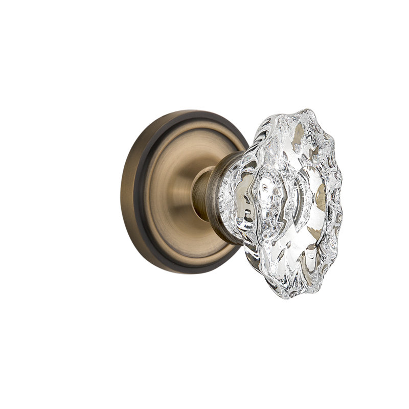 Classic Rosette with Chateau Door Knob, 2-3/4”, Antique Brass