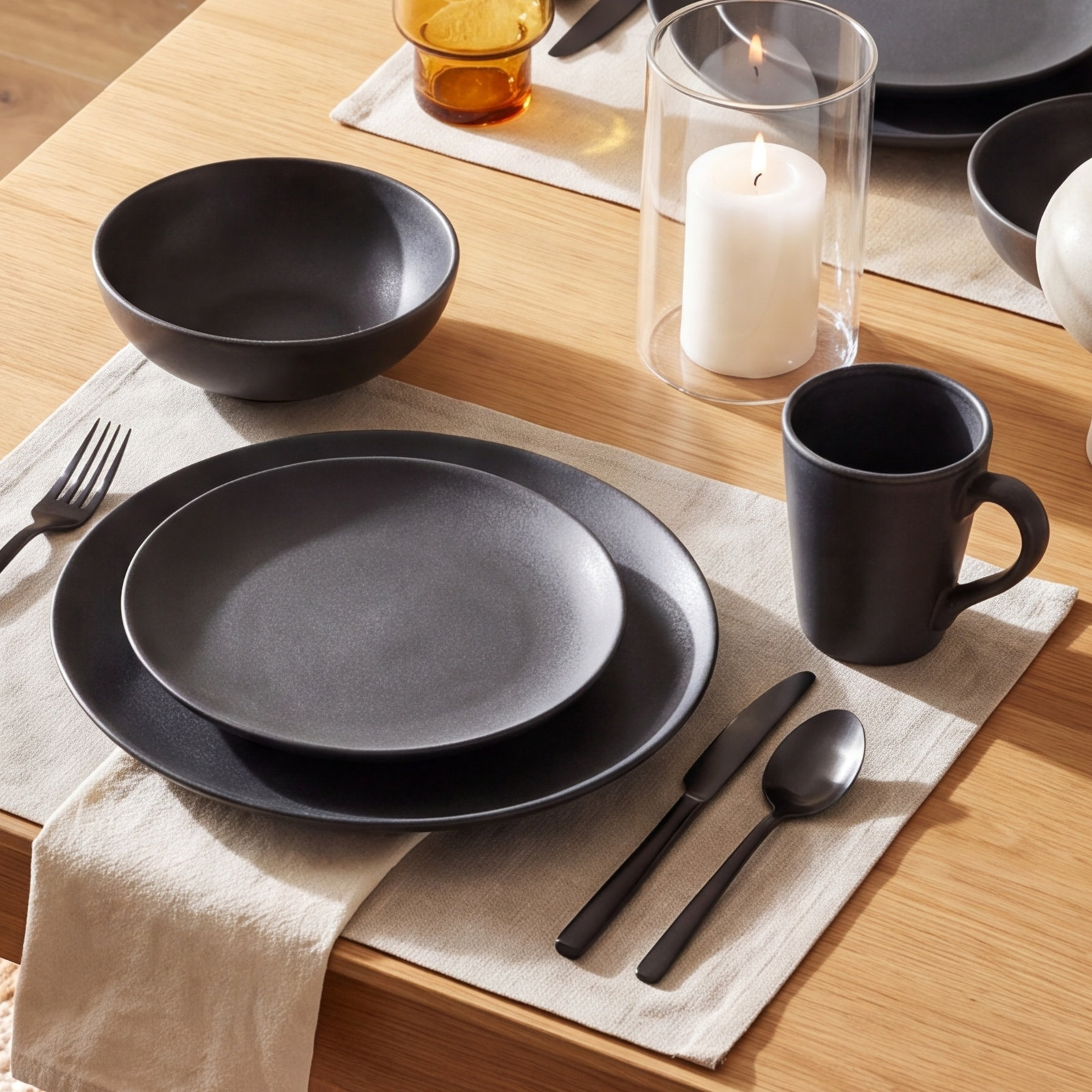 Stone 16-Piece Dinnerware Set Stoneware, Gray