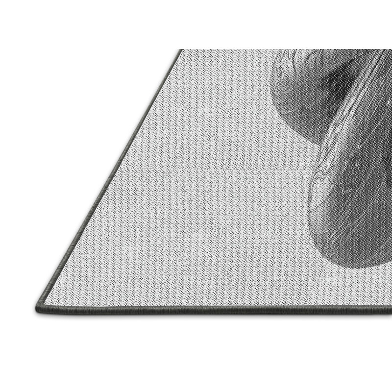Gris Tapis décoratif, Rectangle 5 pi x 7 pi