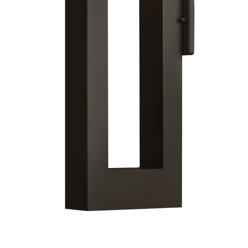 Lanterne murale d'extérieur Atlantis avec DEL intégrée, H 24 po x l 3 po, Noir satiné, DEL