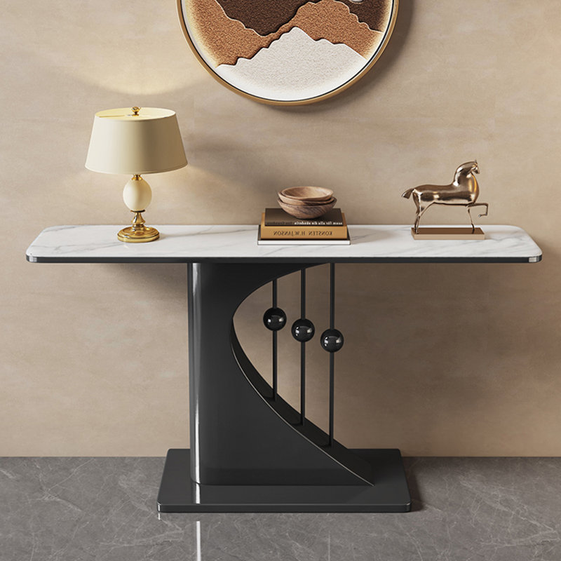 Italian light luxury modern simple console table, White/Black