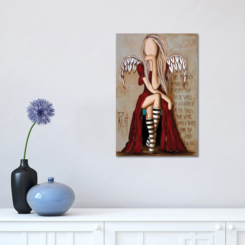 « And Blessed is her » par rut art Creations, reproduction d’art, H 12 po x l 18 po x 1,5 po, Toile tendue, Pas de tapis